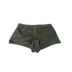 Torrid Womens Button-Front High-Waist Khaki Shorts Plus Size 30 NWT‎